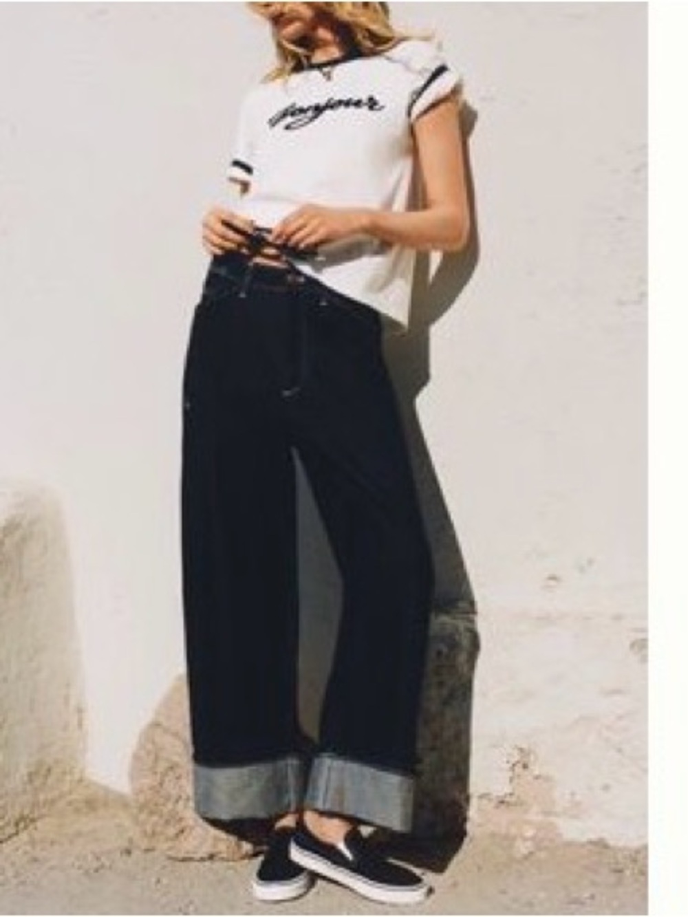Pilcro Kayden Dark Denim High Rise Carpenter Barrel Jeans